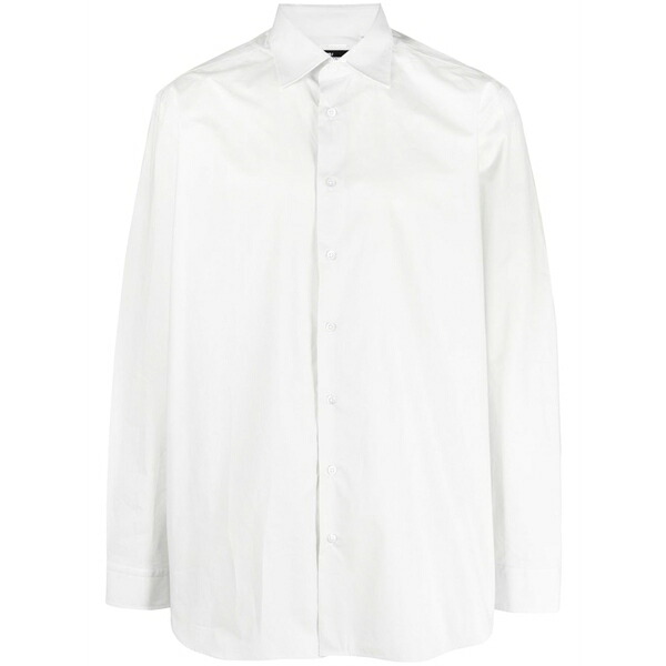 ラフ・シモンズ メンズ プルオーバー トップス Slogan-print button-up shirt Grey