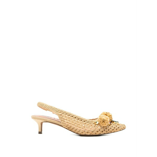 ビビロウ レディース パンプス シューズ Acer embellished raffia-effect pumps Neutrals