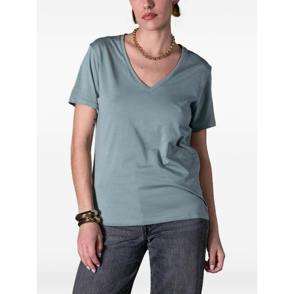 作り名 御召しもの レディース ティーシャツ トップス Romy v-neck t-shirt Green