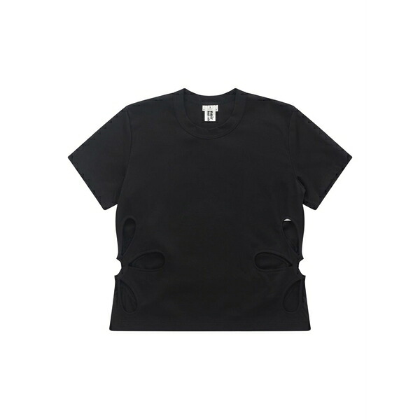 ノワール ケイ ニノミヤ レディース ティーシャツ トップス Crew-neck short-sleeve t-shirt Black