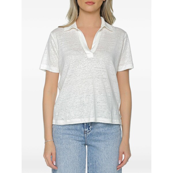 エコアルフ レディース ティーシャツ トップス Troms linen t-shirt White