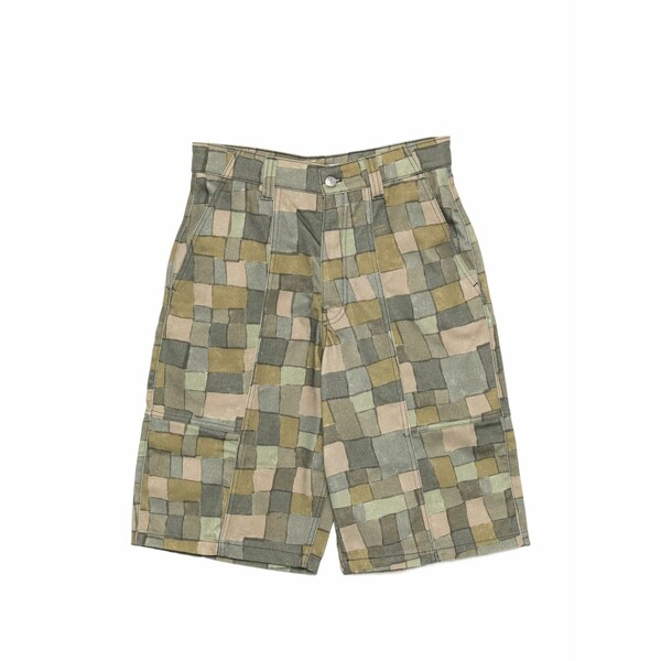 住み家 稲荷 メンズ 心地よいズボン下 ボトムス Checked shorts Green