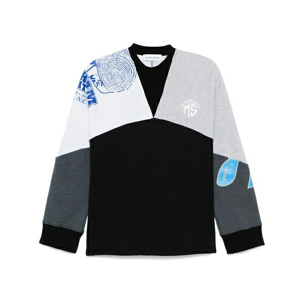 米国海兵隊員 独居室 メンズ 編み物\u0026プルオーバー アウター Upcycled graphic-print sweatshirt  Black