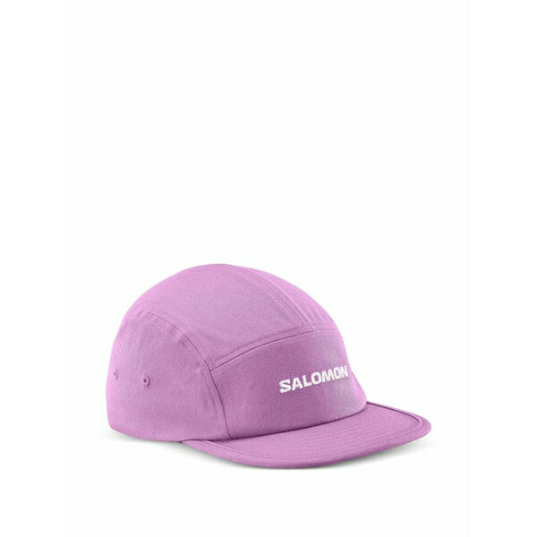 サロモン メンズ 鳥打ち帽 付属物 Logo-print five-panel cap Purple