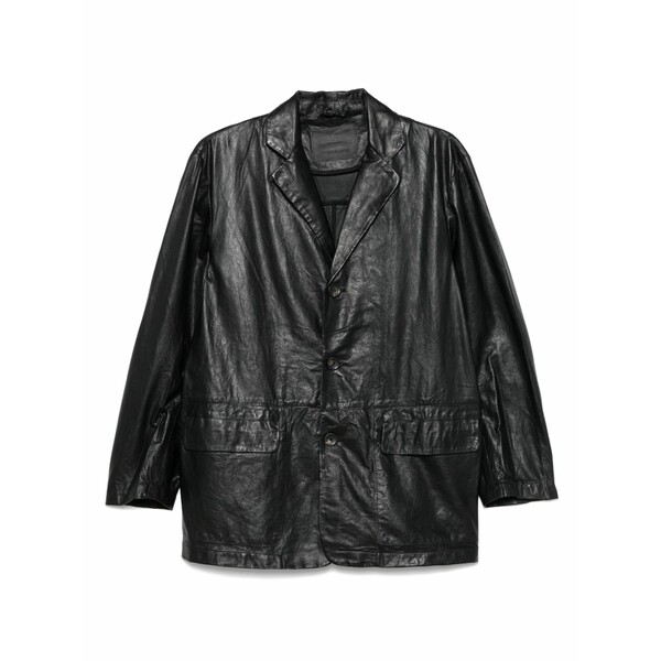 ジョルジオ ブラット メンズ 上衣＆上衣 アウター Leather blazer Black