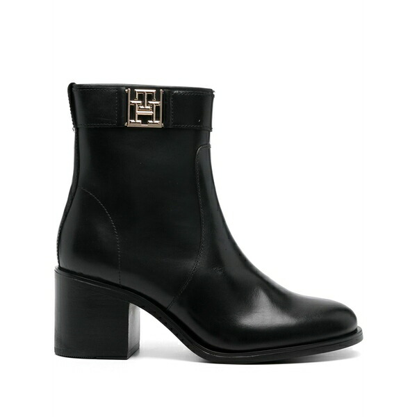 トミー ヒルフィガー レディース ブーツ シューズ 65粍 logo-plaque boots Black