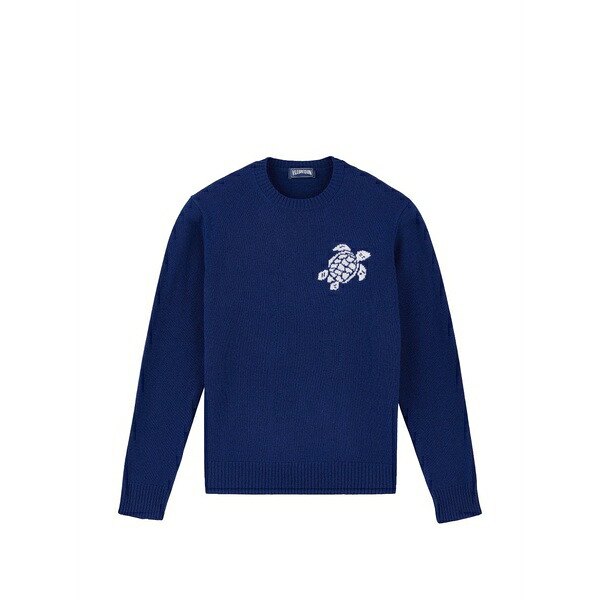 ヴィルブレクイン メンズ 編み物\u0026スウェーター アウター Turtle jacquard sweater Blue