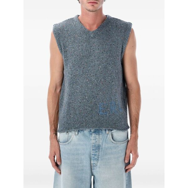 エアル メンズ プルオーバー トップス V-neck logo vest Blue