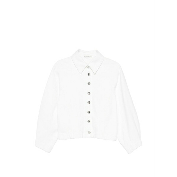 リビアナコンティ レディース 上衣＆上衣 アウター Button-up denim jacket White