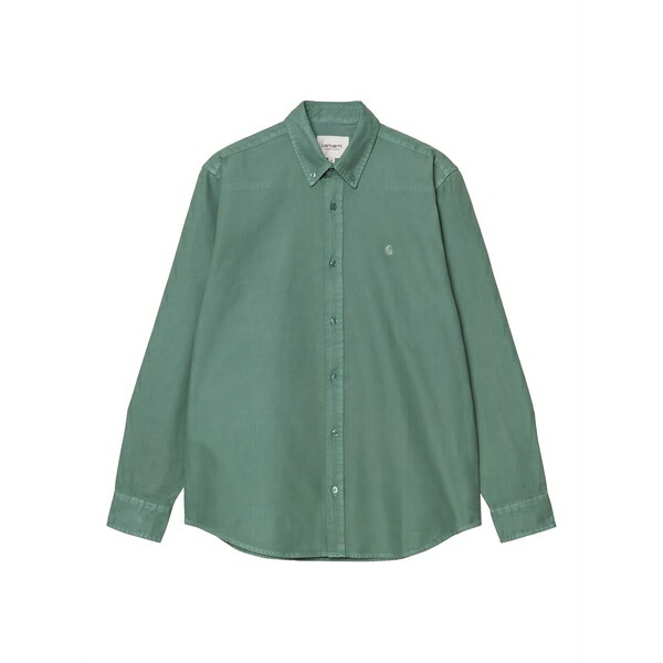 鉄道車両ハート型 メンズ プルオーバー トップス Buttoned cotton shirt Green