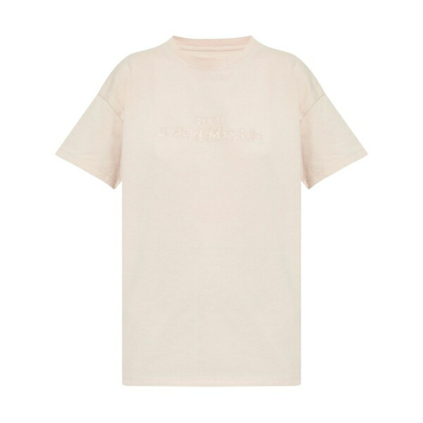 マルタンマルジェラ レディース ティーシャツ トップス Logo-embroidered cotton t-shirt  Pink