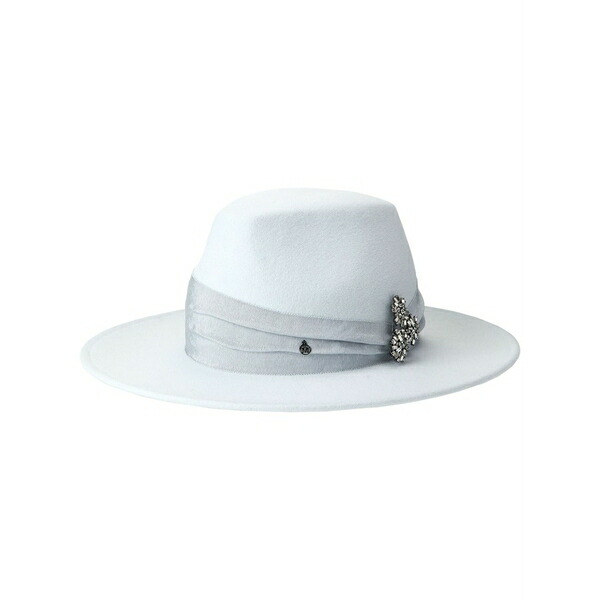 メゾンミッシェル レディース 帽子 アクセサリー Kyra wool felt fedora Blue｜asty