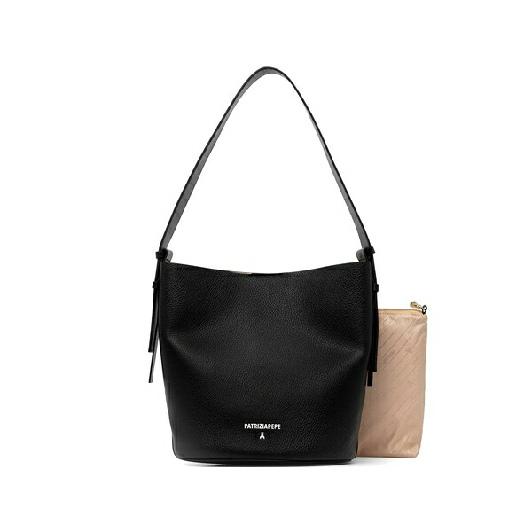 パトリツィア ペペ レディース トートバッグ 御徒面子 Grainy leather tote bag Black