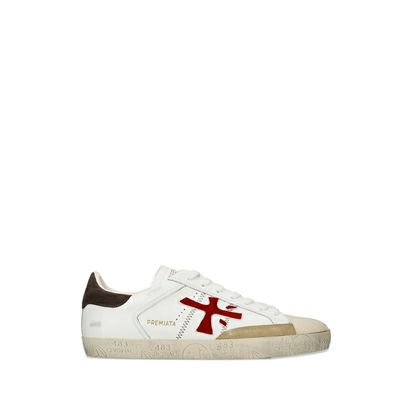 プレミアータ メンズ スニーカー シューズ Steven leather sneakers White