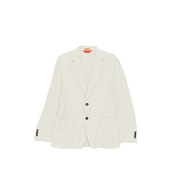 バレナ メンズ ジャケット&ブルゾン アウター Herringbone single-breasted blazer Neutrals|asty