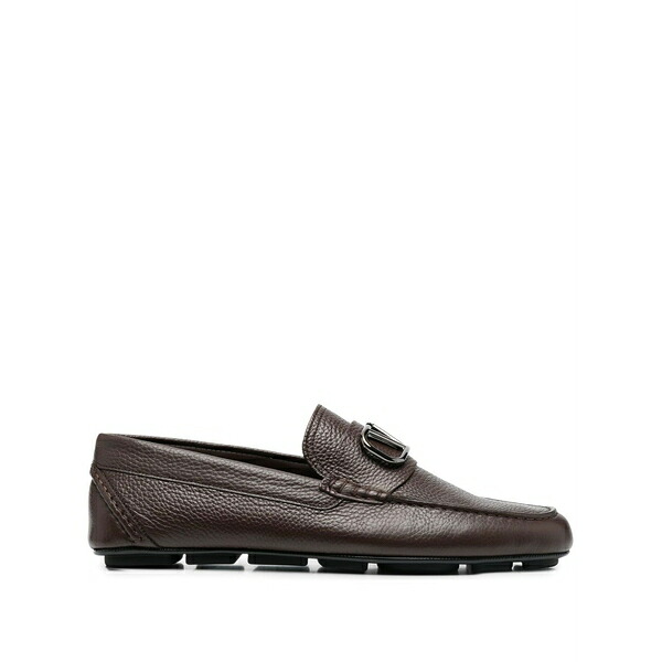 ヴァレンティノ ガラヴァーニ メンズ スリッポン・ローファー シューズ Vlogo signature leather driving shoes Brown