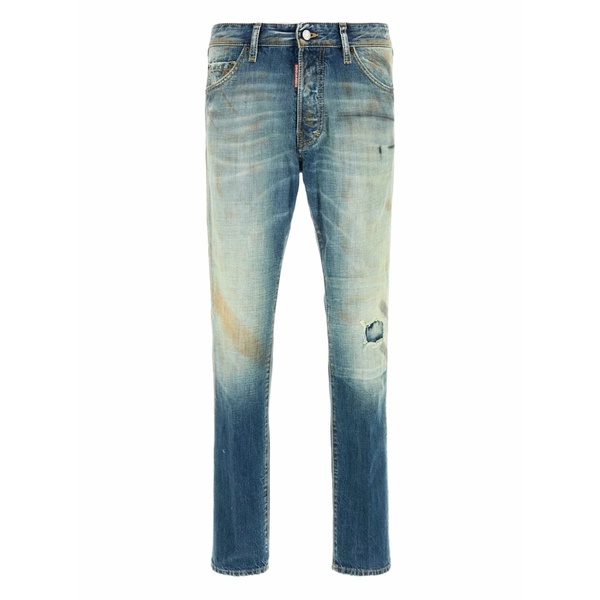 ディースクエアード メンズ ジーンズズボン下 ボトムス Faded patchwork jeans Blue