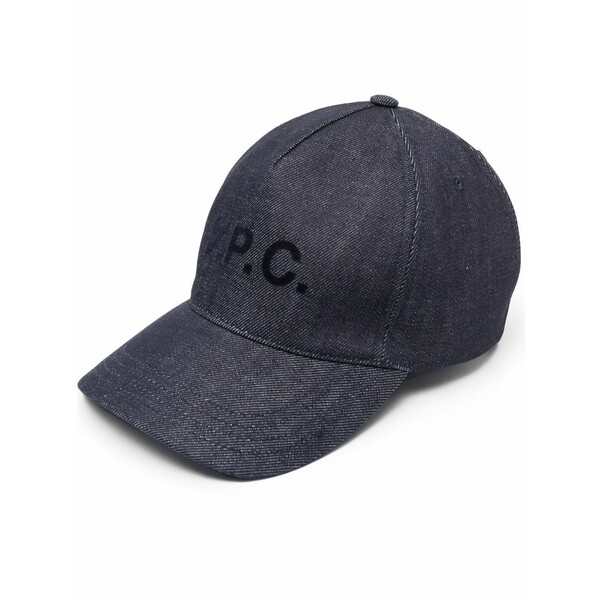 アーペーセー メンズ 帽子 アクセサリー Logo-print cap Blue|asty