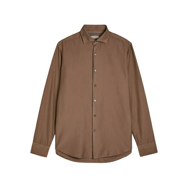 カナーリ メンズ プルオーバー トップス Long-sleeve shirt Brown