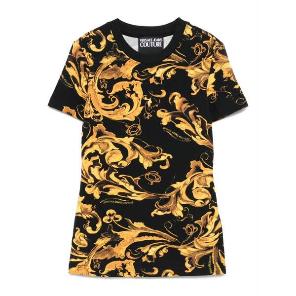 呼びりん探し回る レディース プルオーバー トップス All-over print t-shirt Black