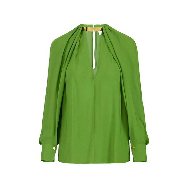 エリザベスフランキ レディース シャツ トップス Cape-sleeves blouse Green｜asty