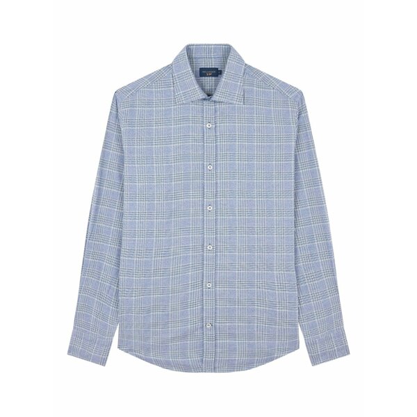 ポールアンドシャーク メンズ プルオーバー トップス Checkered cotton shirt Blue