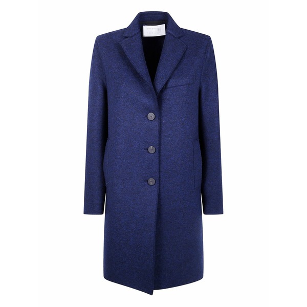 ハリスワーフロンドン レディース 厚地の外套 アウター Single-breasted wool coat Blue