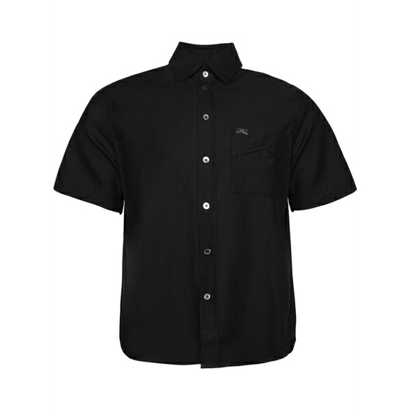 ルード メンズ ティーシャツ トップス Short-sleeve linen shirt Black
