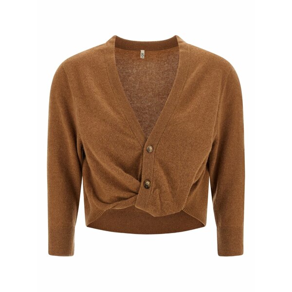 アールサーティーン レディース ジレー アウター Twisted-knot cashmere cardigan Brown