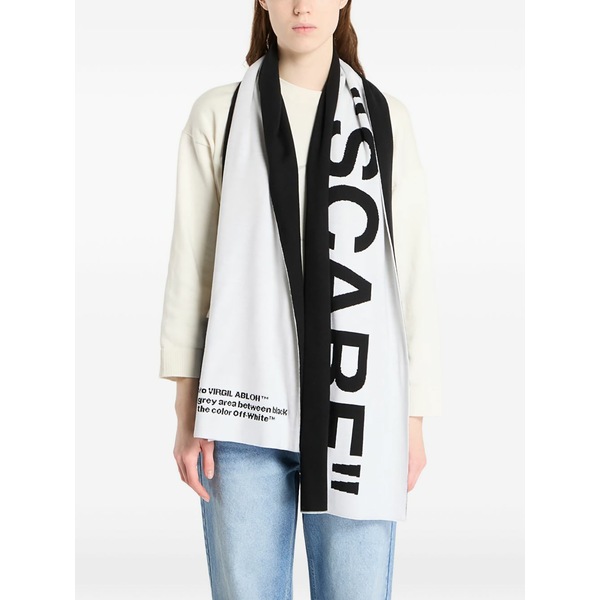 オフホワイト メンズ マフラー・ストール・スカーフ アクセサリー Logo-print scarf White｜asty