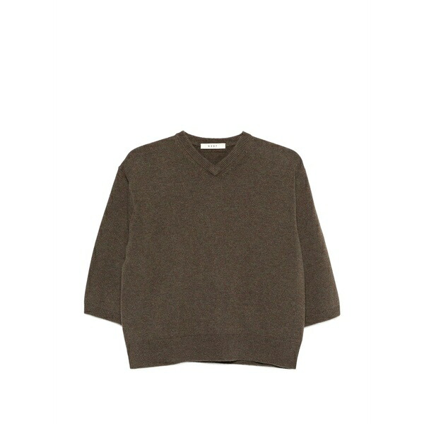 シックススリーナインセブン レディース 編み物\u0026スウェーター アウター V-neck short-sleeve sweater Brown