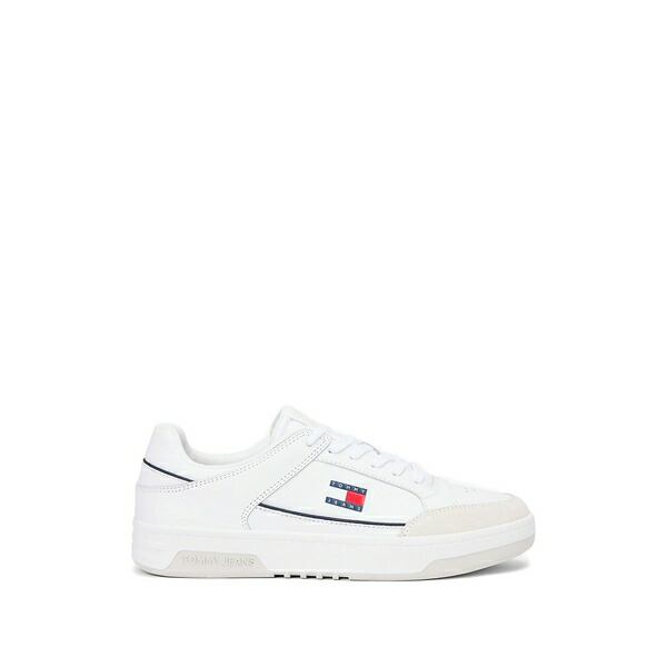 トミー ヒルフィガー メンズ スニーカー シューズ Panelled-perforated sneakers White