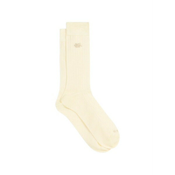 エトロ メンズ ソックス アンダー御召しもの Pegaso ribbed socks Neutrals