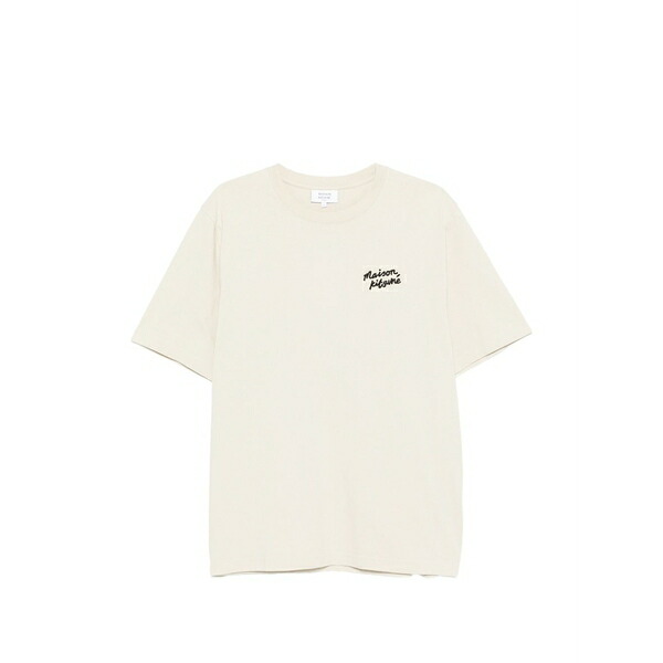 住み家 稲荷 メンズ ティーシャツ トップス Embroidered-logo t-shirt Neutrals