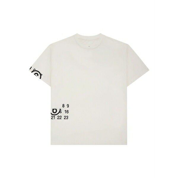 マルタンマルジェラ レディース ティーシャツ トップス Spiga capsule numbers t-shirt White