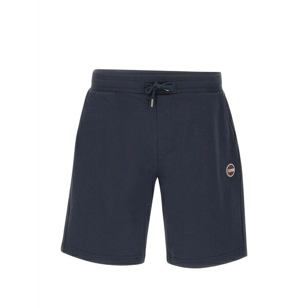 コルマール メンズ 心地好いズボン下 ボトムス Plush drawstring logo-patch shorts Blue
