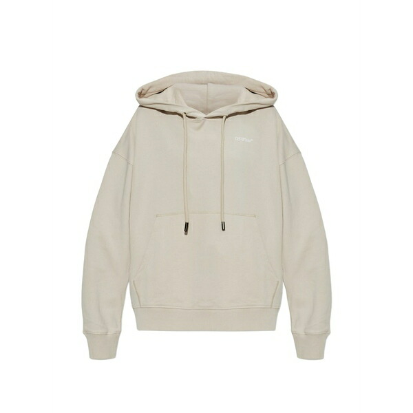 象牙色 レディース 編み物\u0026プルオーバー アウター Logo-print drawstring hoodie Neutrals
