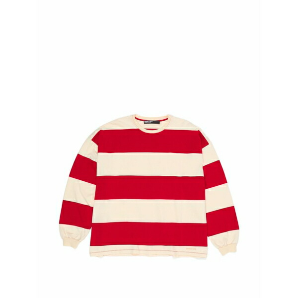 ビンバ イ ローラ レディース プルオーバー トップス Balloon-sleeved striped t-shirt Red