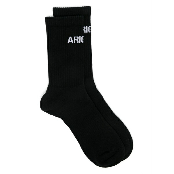 アクセルアリガト メンズ 靴下 アンダーウェア Block jacquard socks Black|asty