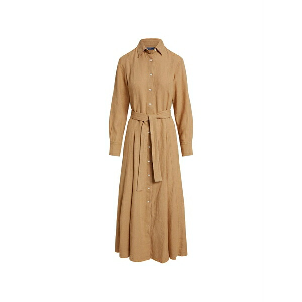 ラルフローレン レディース ワンピース トップス Belted florence midi shirt dress Brown｜asty