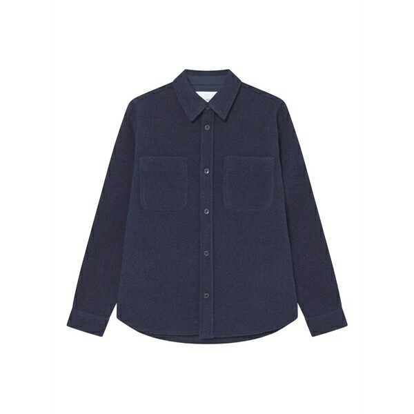 レ ドゥ メンズ プルオーバー トップス Double-pocket long-sleeve shirt Blue