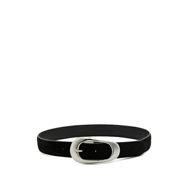 アンダーソンズ メンズ 胴締め 佩び物 Oval-buckle suede belt Black