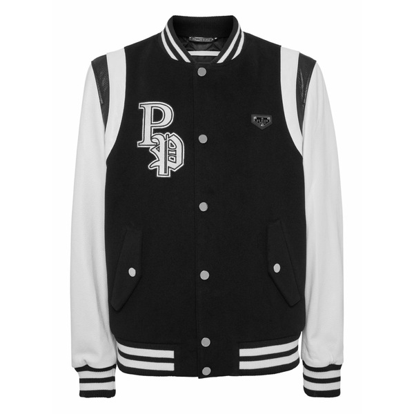 フィリップ飾り気のない メンズ 上衣＆上衣 アウター Two-tone bomber jacket Black