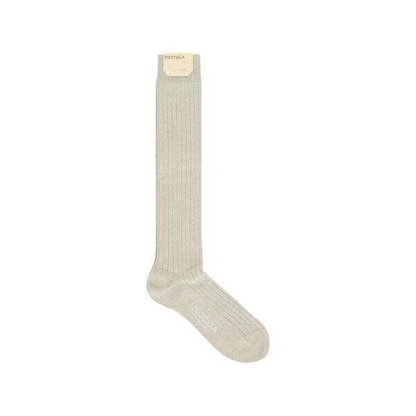 フォルテラ メンズ 靴下 アンダーウェア Ela ribbed knee-high socks Neutrals|asty