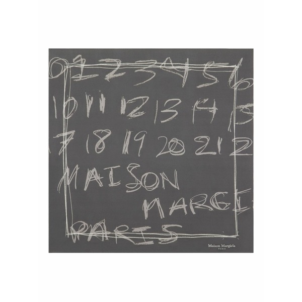 マルタンマルジェラ メンズ 消音装置・袈裟・えり巻き 添え物 Numbers-print neckerchief Grey