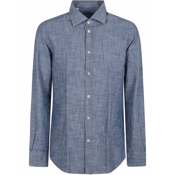 イレブンティ メンズ プルオーバー トップス Button-down chambray shirt Blue