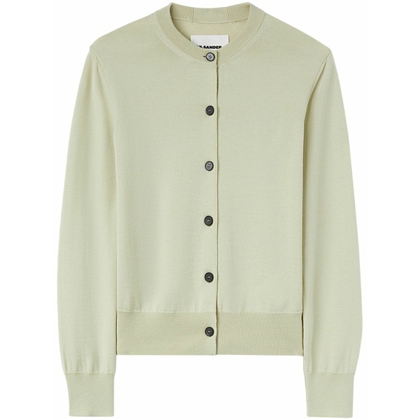 ジル・サンダー レディース ジレー アウター Crew-neck wool cardigan Green
