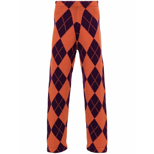 リベラル ユース ミニストリー メンズ カジュアルパンツ ボトムス Arlequin wool straight-leg trousers Orange｜asty