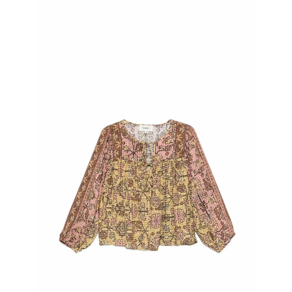 バッシュ レディース プルオーバー トップス Jaune printed tie-fastening blouse Yellow