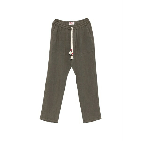 エムシーツーセイントバース メンズ 心地好いズボン下 ボトムス Drawstring-waist linen trousers Green